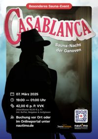 Plakat der Mitternachtssauna "Casablanca"